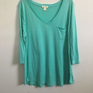 Serene Blue top 3/4 sleeves NWOT